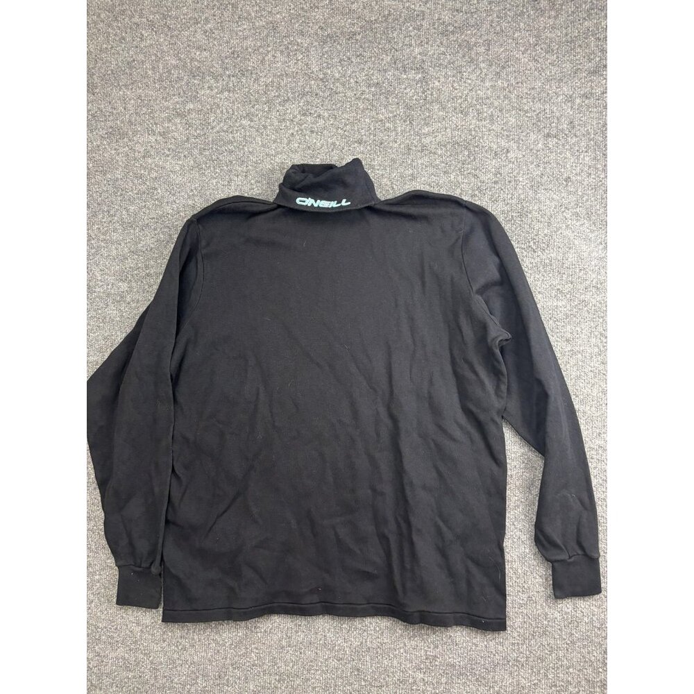 VNTG O'Neill Shirt Mens Large Black Turtleneck Long Sleeve Embroidered Logo Surf